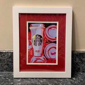 Starbucks Coffee Cup Original Photo Art Framed Size 9.5” x 11.5”